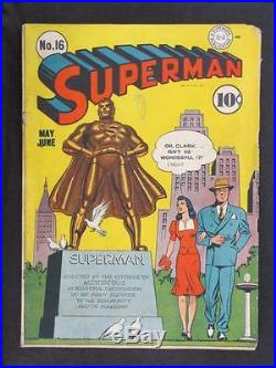 Superman #16 DC 1940 1st Lois Lane cover in title 2nd EVER More Comics