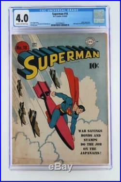 Superman #18 CGC 4.0 VG DC 1942 Luthor App! Ad for Wonder Woman #1