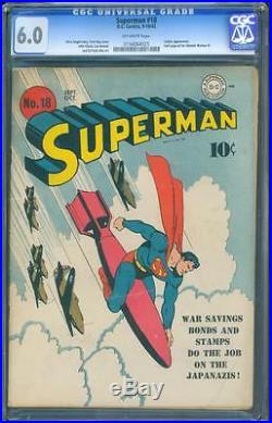 Superman 18 CGC 6.0 OW Golden Age Key DC Comic War Cover Classic IGKC L@@K