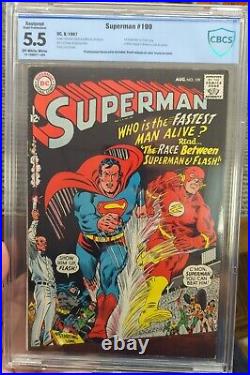 Superman #199 1967 DC Comics 1st Superman vs. Flash Race CBCS 5.5 Restored