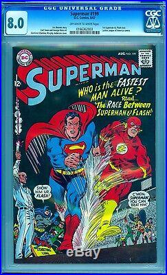 Superman #199 CGC 8.0-1st Superman vs Flash Race issue-60s DC Key-CGC 0166362003
