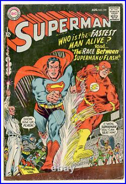 Superman 199 Flash 175 1967 KEY issue 1st Superman Vs Flash Race lot of 2 HTF