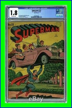 Superman #19 1942 DC Comics Jack Burnley cover CGC 1.8