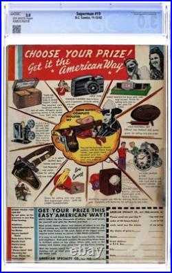 Superman #19 CGC 3.0 1942 4385576018