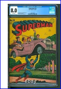 Superman #19 Cgc 8.0 Vf Bright White Pages! Very Tough In Higher Grades