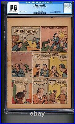 Superman #1 1939 CGC PG NG (Page 12 Only) Classic Image Of Superman (multiple)