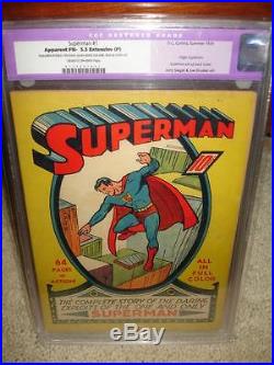 Superman #1 CGC 5.5 (R) 1939 Mega key Golden Age! Cm