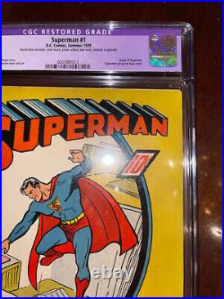 Superman #1 CGC 7.5 (R) 1939 Mega key Golden Age! Great Investment! M6 513 cm