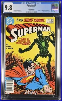 Superman #1 CGC 9.8 WP Newsstand 1987 John Byrne DC