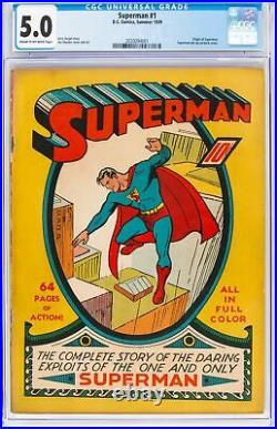 Superman #1 (DC, 1939) Comic Book VG/FN 5.0 CGC Cream to Off-White Pages