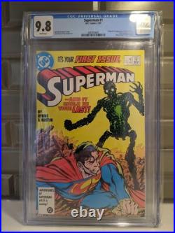 Superman #1, Jan 1987, CGC 9.8 WP 1st issue, 1st new Metallo
