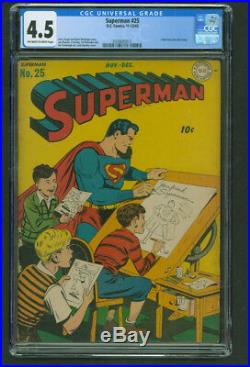 Superman (1st Series) #25 1943 CGC 4.5 OWithWH DC Comics Jackl Burnley cover