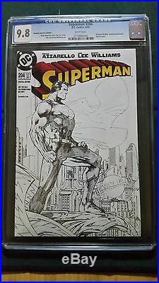 Superman #204 Cgc 9.8 Retailer Incentive Sketch Cover-jim Lee