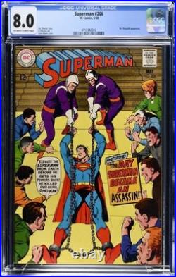 Superman #206 1968 CGC Graded 8.0 Just Graded-New Holder