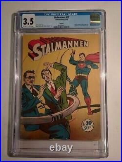 Superman #20 Cgc 3.5 1955 Stalmannen Swedish Variant For Action Comics #198