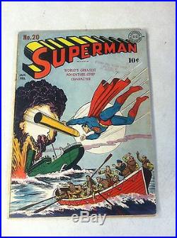 Superman #20 Siegel, Shuster, 1942, Dc, Clark Kent Really Superman