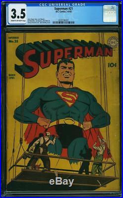 Superman #21 CGC 3.5 DC 1943 Fom Action Comics! JLA! Like CGC! G11 327 1 cm