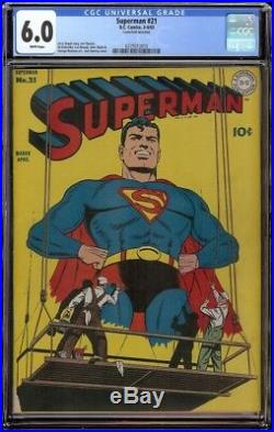 Superman # 21 CGC 6.0 White (DC, 1943) Classic Jack Burnley cover