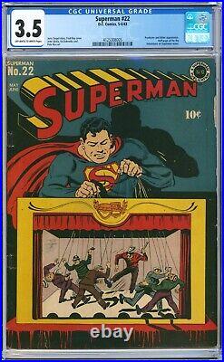 Superman #22 1943 DC CGC 3.5 Prankster and Hitler appearance