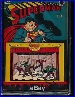 Superman # 22 Jerry Siegel story Hitler appearance CGC 6.0 OWithWHITE Pgs