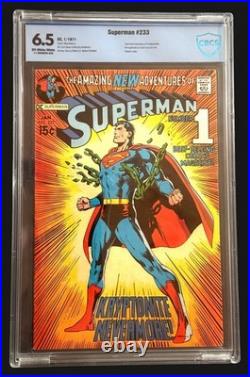 Superman #233 CBCS 6.5 Kryptonite Nevermore 1971 DC Neal Adams Classic Cover Superman #233 CBCS 6.5 Kryptonite Nevermore 1971 DC Neal Adams Classic Cover