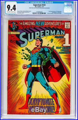 Superman 233 CGC 9.4 DC 1971 Classic Cover! Justice League! JLA! H11 124 1 cm