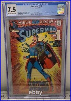 Superman #233 Cgc 7.5 Vf- 1971 Classic Neal Adams Cover High Grade Key