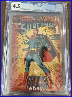 Superman #233 (DC 1971)- Neal Adam's Cover Art! CGC 4.5 In Mylar Bag