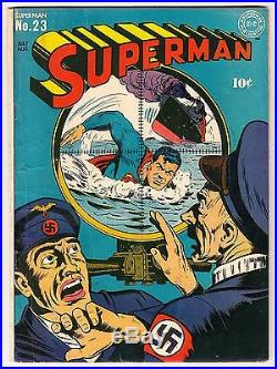 Superman #23 Jack Burnley Classic Wwii Cover DC 1943