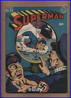 Superman 23 (Nice/Sharp!) DC 1943 Golden Age WWII Periscope Burnley (c#16723)
