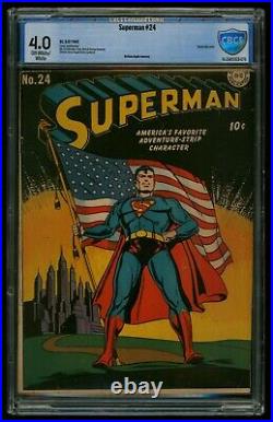 Superman #24 CBCS VG DC Comics Classic patriotic flag cover