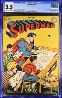 Superman #25 (Nov/Dec 1943, D. C Comics) CGC 3.5 VG- 4376106005
