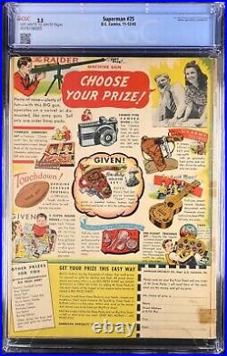 Superman #25 (Nov/Dec 1943, D. C Comics) CGC 3.5 VG- 4376106005