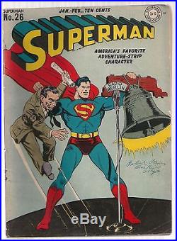 Superman #26 DC Jan/feb 1944 Classic Wwii Propaganda Cover Lois Lane App Vg/fn