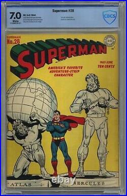 Superman #28 Cbcs 7.0 White Pages DC Comics 1944