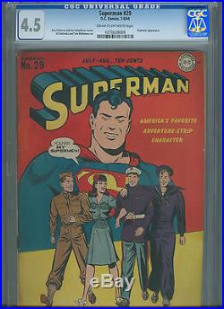 Superman #29 (Jul-Aug 1944, DC) CGC 4.5 Early Superman Patriotic Cover