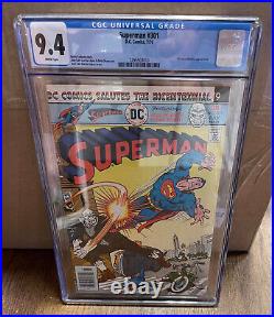 Superman #301 DC Comic Book 1976 CGC 9.4