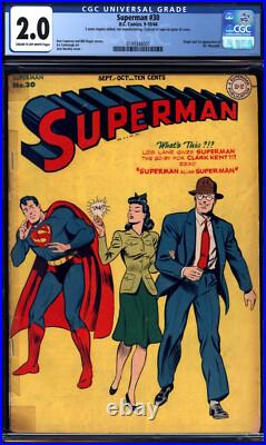 Superman #30 CGC 2.0 DC 1944 1st Mr. Mxyztplk! Key Golden Age! P3 141 cmm bin