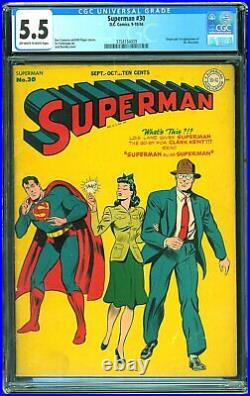 Superman #30 CGC 5.5 DC 1944 1st Mr. Mxyztplk! Golden Age! No Writing M4 379 cm