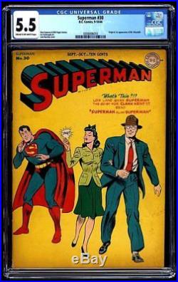 Superman #30 CGC 5.5 DC 1944 1st Mxyztplk! Key Golden Age! New Case! G9 310