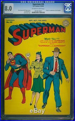 Superman 30 CGC 8.0 OWithW Golden Age Key DC Comic 1st Mr. Mxyztplk IGKC L@@K