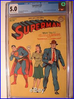 Superman #30 DC Comics 1944 Unrestored CGC 5.0 First Mr. Mxyztplk! Whoa