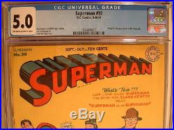 Superman #30 DC Comics 1944 Unrestored CGC 5.0 First Mr. Mxyztplk! Whoa