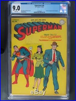 Superman #30 -NEAR MINT- CGC 9.0 NM DC 1944 1st App & ORIGIN of Mr. Mxyztplk