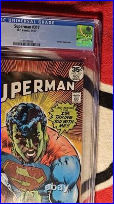Superman #317 1977 CGC 9.6 WHITE Pages Neal Adams Classic Cover Kryptonite