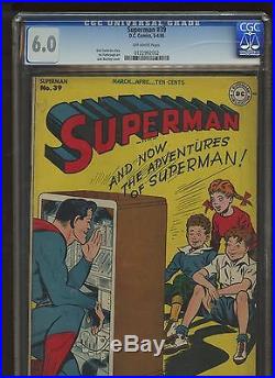 Superman 39 CGC 6.0 FN DC 1946 1st Boss Biggins & Captain Spears