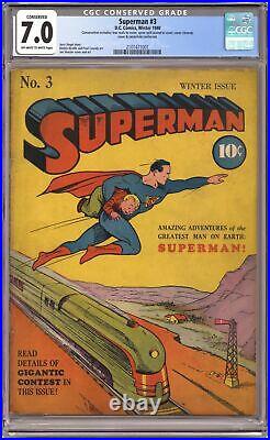 Superman #3 CGC 7.0 CONSERVED 1939 2101471001