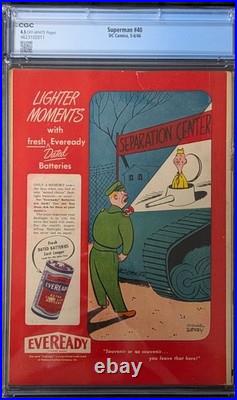 Superman # 40 CGC 4.5 (1946) Very Good+