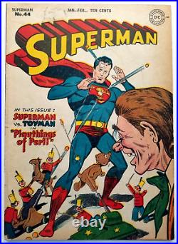 Superman #44 Vg 4.0 (dc 1947) Classic DC Golden Age Toyman Cover And Story