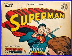 Superman #44 Vg 4.0 (dc 1947) Classic DC Golden Age Toyman Cover And Story